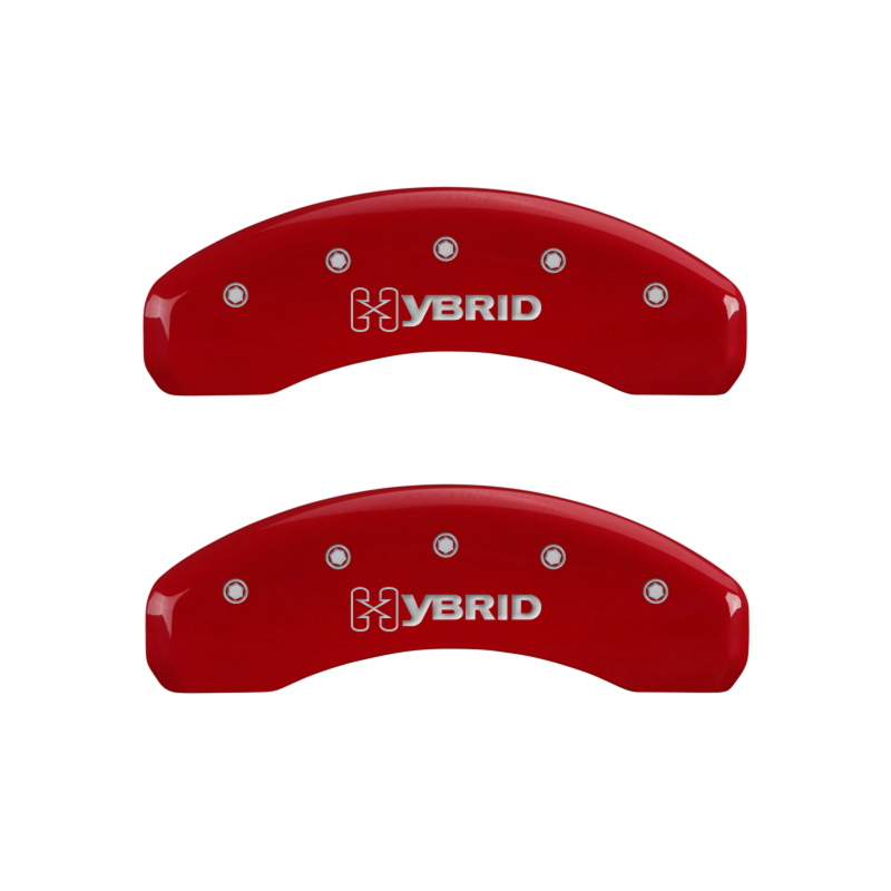 MGP 4 Caliper Covers Engraved Front & Rear GM Style/Hybrid Red finish silver ch thumbnail 6