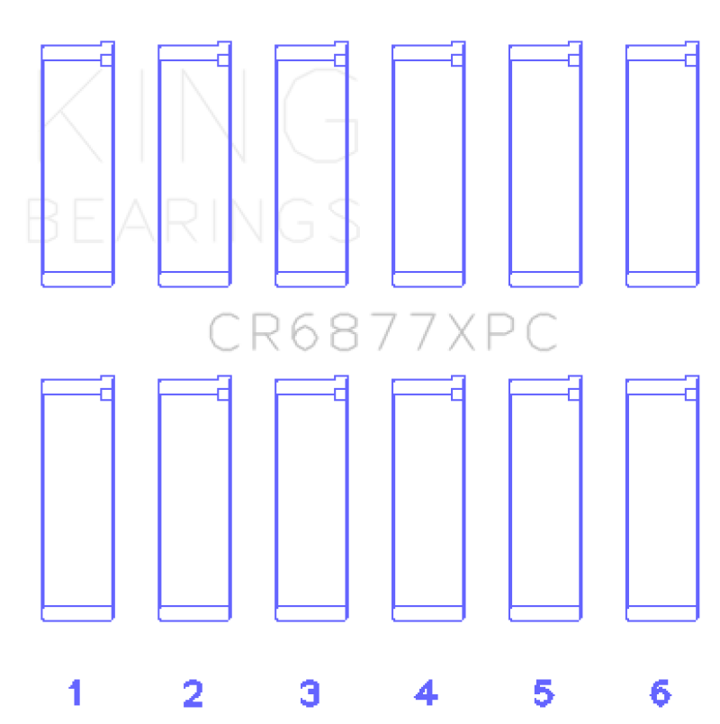 King Engine Bearings BMW S54B32 3.2L Coated Performance Rod Bearing Set of 6 (Size STDX) thumbnail 2