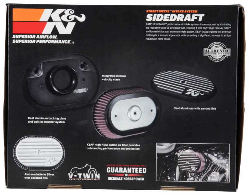 K&N Street Metal Intake System 2017 Harley-Davidson Shaker Black H/D Touring Models thumbnail 9