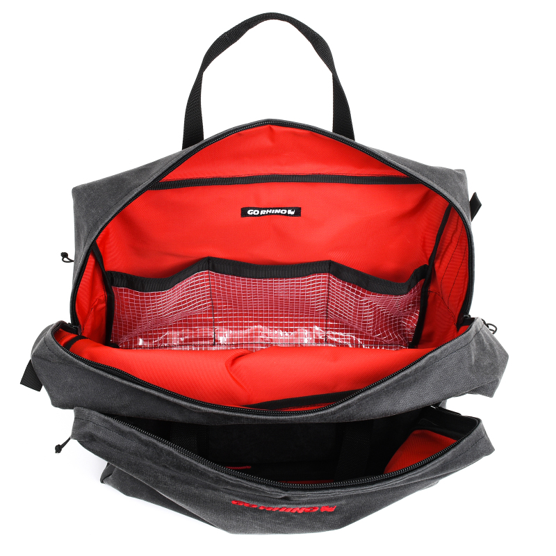 Go Rhino XVenture Gear Bag - Large (13x14x22in. Closed) 12oz Waxed Canvas - Black thumbnail 4