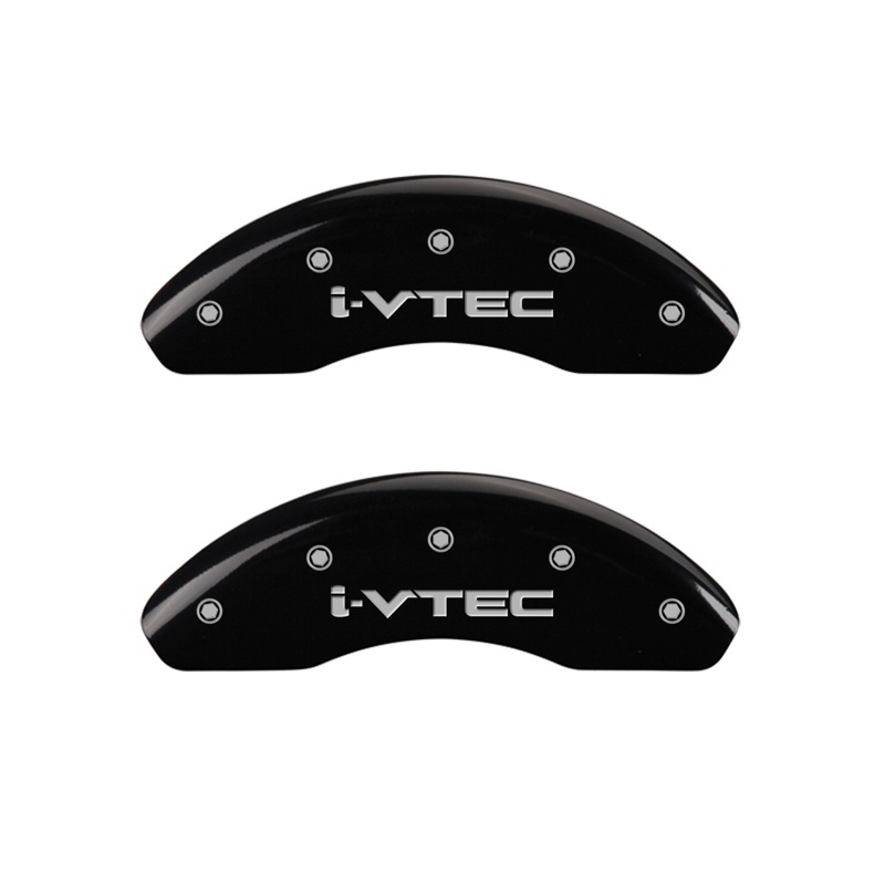 MGP Front set 2 Caliper Covers Engraved Front i-Vtec Black finish silver ch thumbnail 3