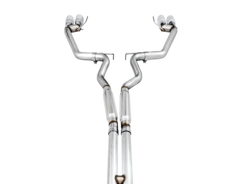 AWE Tuning 2018+ Ford Mustang GT (S550) Cat-Back Exhaust - Track Edition (Quad Chrome Silver Tips)