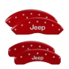 MGP 4 Caliper Covers Engraved Front & Rear Jeep Red Finish Silver Char 2018 Jeep Wrangler thumbnail 4
