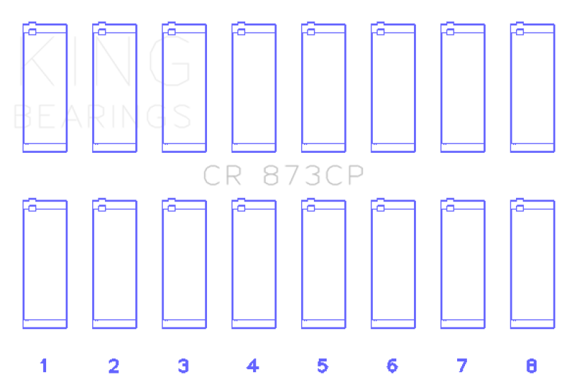King Engine Bearings GM 379/395 16V (Size .026) Connecting Rod Bearings (Set of 8) thumbnail 5