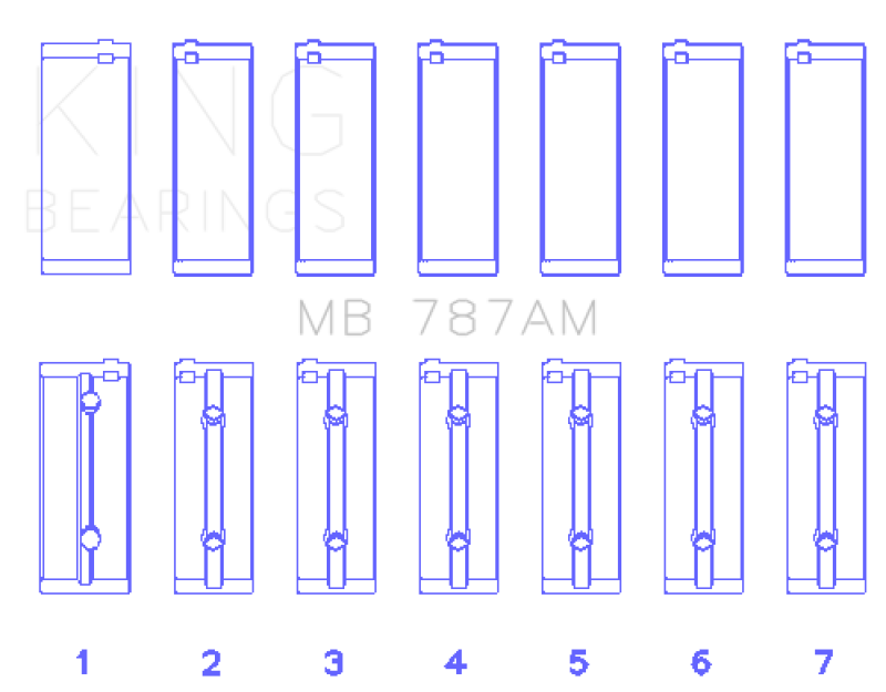 King Engine Bearings Toyota 5ME/5MGE/7MGE/7MGTE Main Bearing Set - Size +0.25mm thumbnail 5