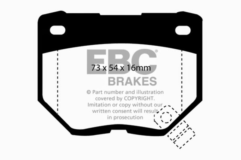 EBC 89-95 Nissan Skyline (R32) 2.6 Twin Turbo GT-R Redstuff Rear Brake Pads thumbnail 7
