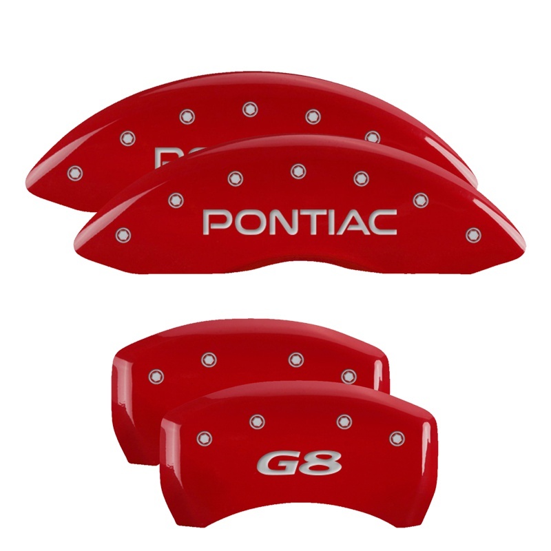 MGP 4 Caliper Covers Engraved Front & Rear MGP Red finish silver ch thumbnail 4