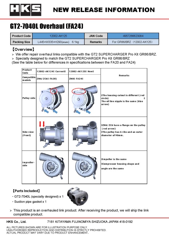 HKS Supercharger Components