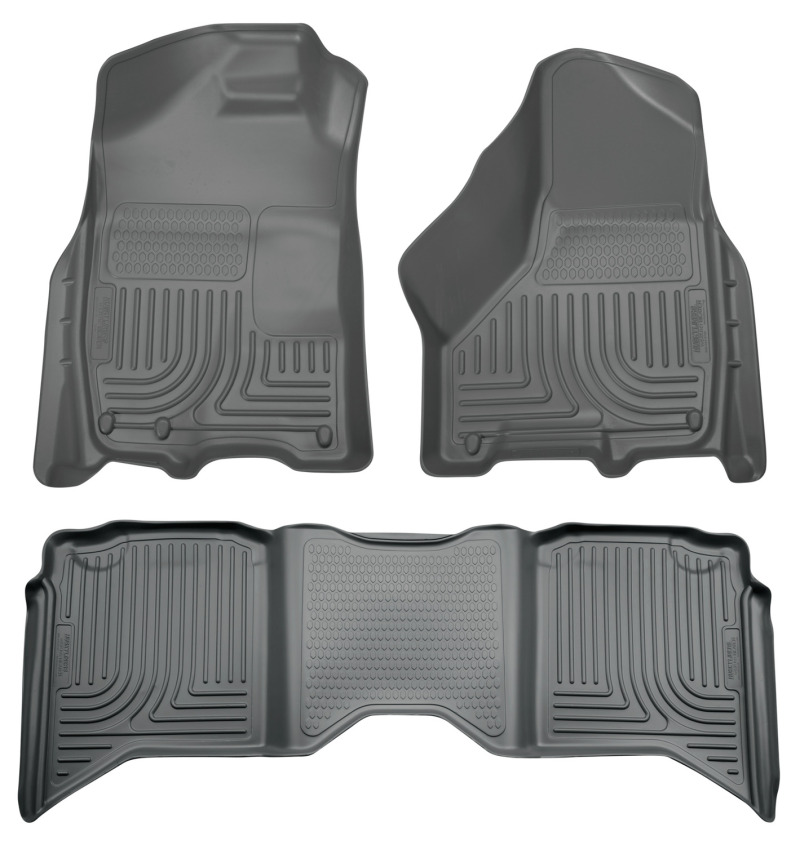 Husky Liners 2012 Dodge Ram 1500/2500/3500 Crew Cab WeatherBeater Combo Gray Floor Liners thumbnail 2