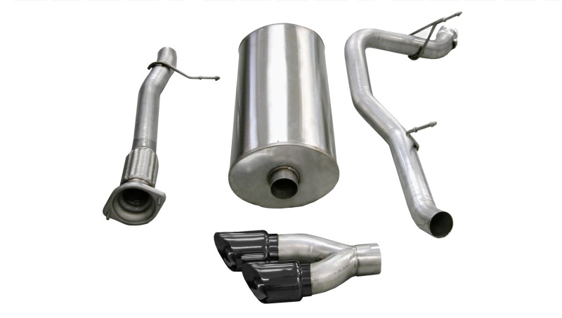 Corsa 2007-2010 Cadillac Escalade 6.2L V8 3in Cat-Back Single Side w Twin 4in Black Pro-Series Tips thumbnail 4
