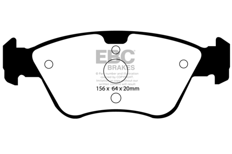 EBC 03-08 Chrysler Crossfire 3.2 Greenstuff Front Brake Pads thumbnail 3
