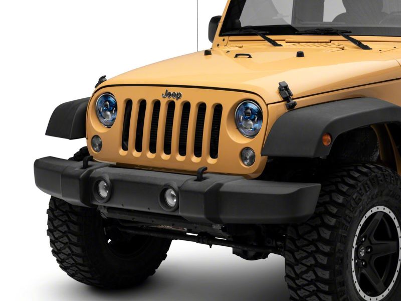 Raxiom 07-18 Jeep Wrangler JK 7-In LED Headlights- Blue Housing- Clear Lens thumbnail 5