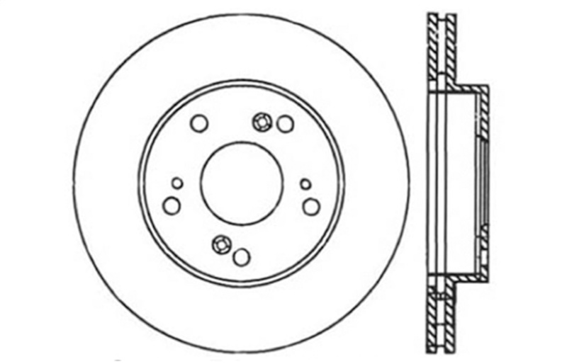 StopTech 02-06 Acura RSX Slotted & Drilled Left Front Rotor thumbnail 3