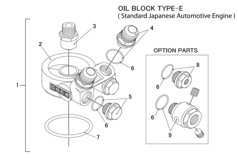 GReddy O/C ADAPTER TYPE-E ENG: 3/4-16UNF FILT: 3/4-16UNF 12AN thumbnail 3