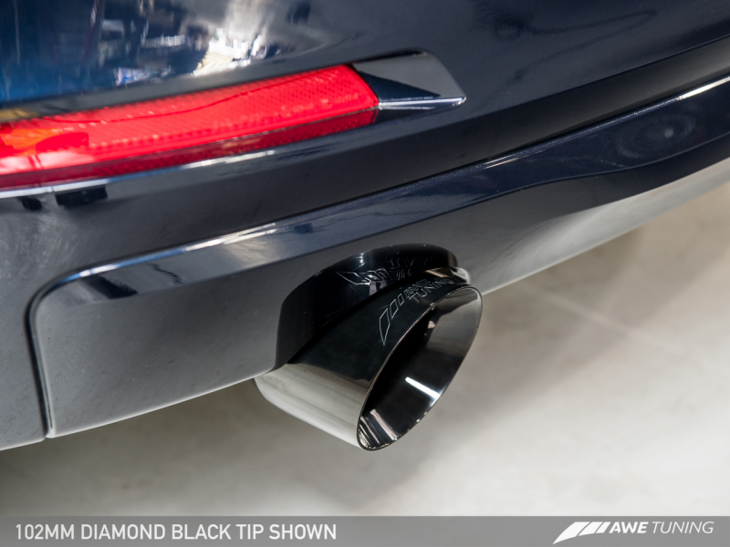 AWE Tuning 13-18 BMW 320i (F30) Touring Edition Exhaust w/ Performance Mid Pipe - Diamond Blk Tips thumbnail 3