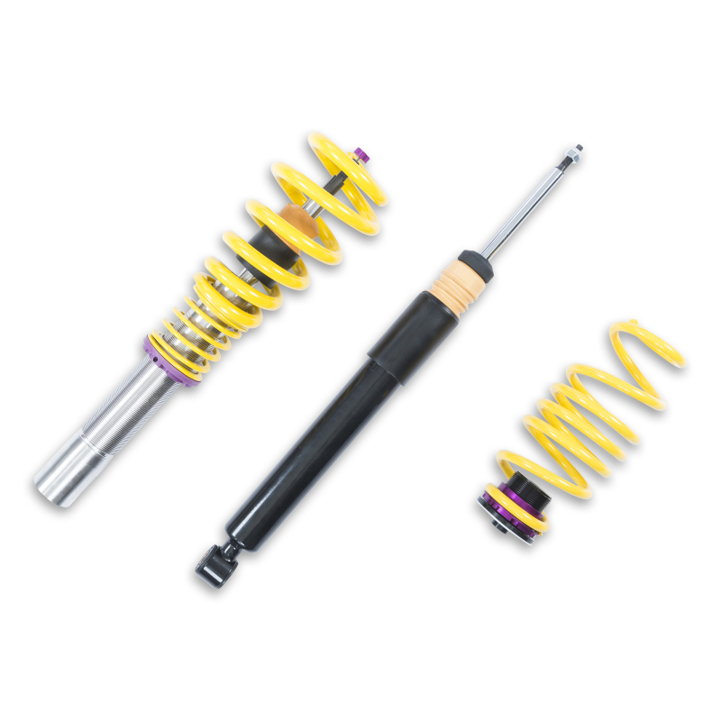 KW Variant 2 Coilover Kits 15210075 Kits, 2, 0.8 - 1.5 in. Lowered Front, 0.4 - 1.5 in. Lowered Rear, Natural/Yellow Shocks, Yellow Springs, Audi, Kit thumbnail 7