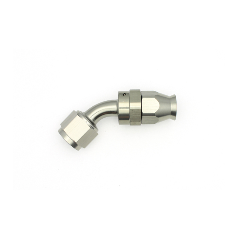 DeatschWerks 8AN Female Swivel 45-Degree Hose End PTFE (Incl 1 Olive Insert) - Anodized Matte Black thumbnail 6
