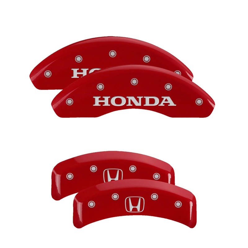 MGP 4 Caliper Covers Engraved Front Honda Engraved Rear H Logo Red finish silver ch thumbnail 4
