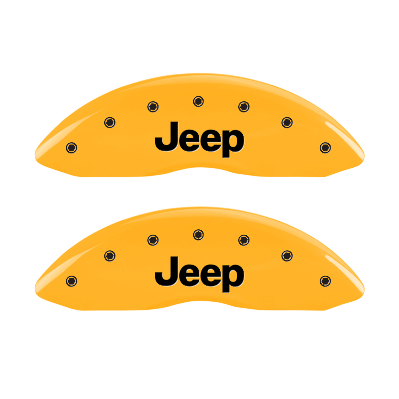 MGP 4 Caliper Covers Engraved Front & Rear Srt Yellow Finish Black Char 2006 Jeep Commander thumbnail 6