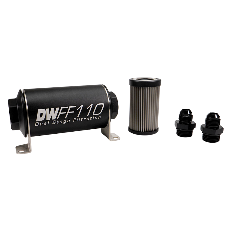 DeatschWerks Stainless Steel 8AN 5 Micron Universal Inline Fuel Filter Housing Kit (110mm)
Filtration