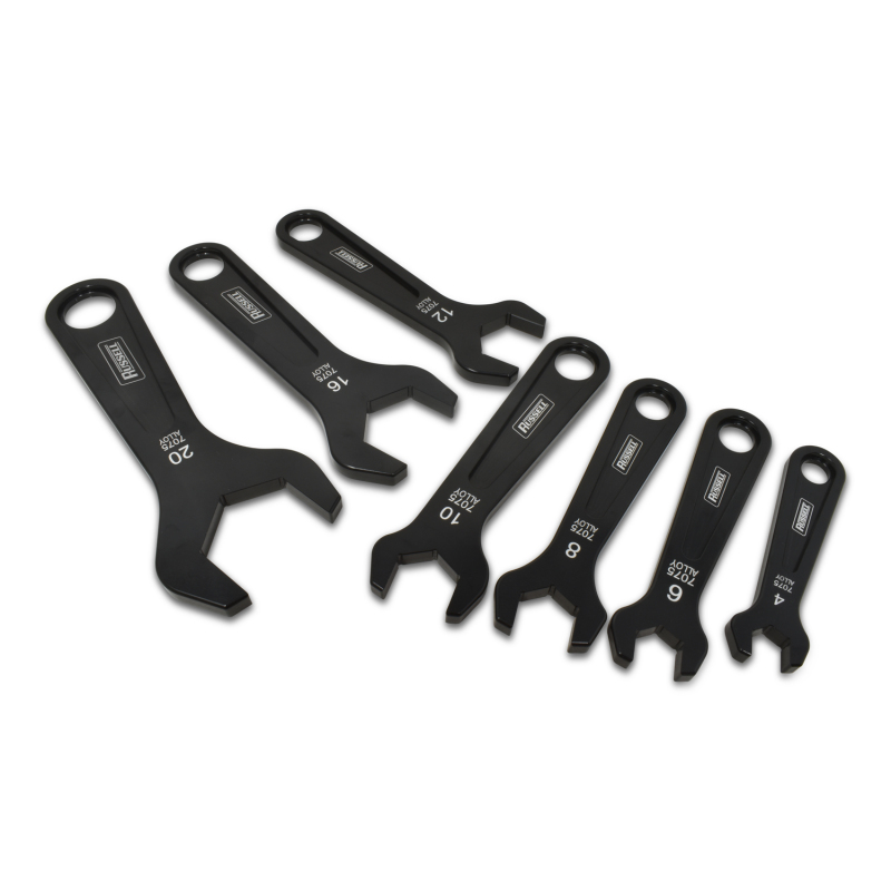 Russell AN Hose End Wrenches 750100 Wrench Kit, 7-Piece, Aluminum, Black, -4 through -20 AN, Kit thumbnail 4