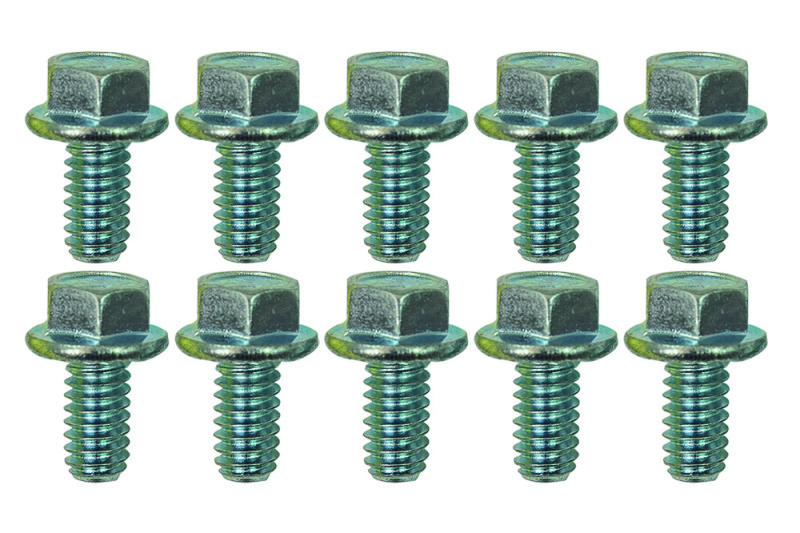 Moroso 1/4in-20 x .500in Serrated Zinc Flange Bolt - 10 Pack
