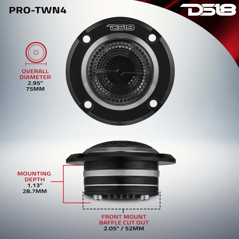 DS18 3in High Compression Neodymium Tweeter Hybrid Driver/Tweeter 140 Watts RMS 1in Pen Vc 4 ohm thumbnail 3