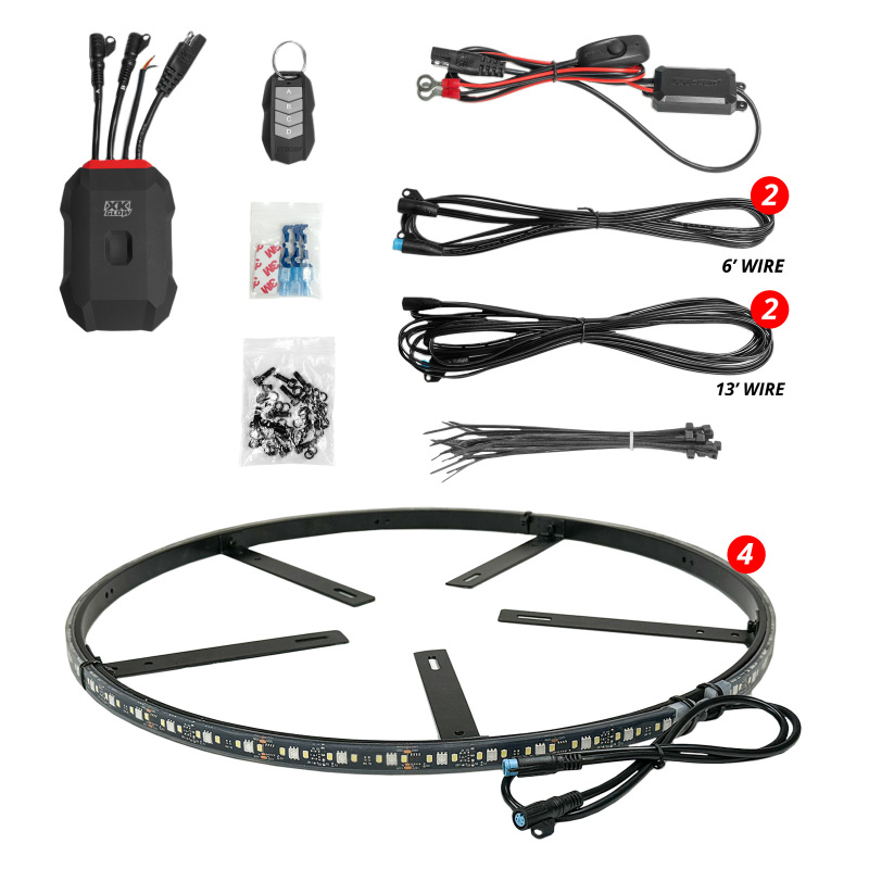 XK Glow LED Accent Lights MX-WHEEL-KIT XKmax RGBW Wheel Ring Light Kit