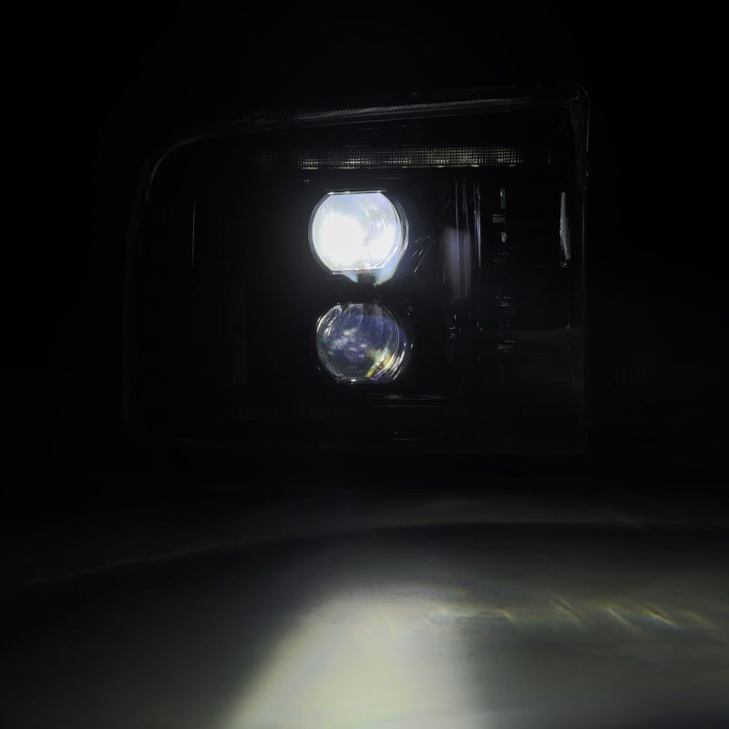 AlphaRex 05-07 Ford F250/350/450/550 Super Duty LUXX LED Proj HL Blk w/Actv Light & Seq Sig + SB DRL thumbnail 6