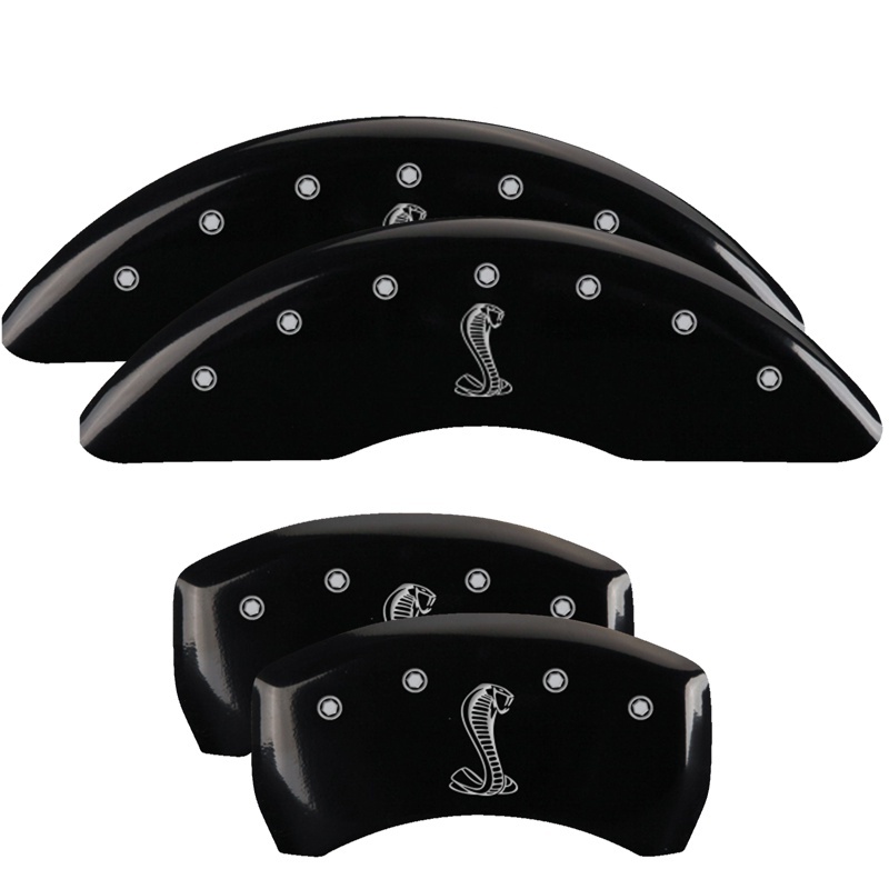 MGP 4 Caliper Covers Engraved Front & Rear Tiffany Snake Black finish silver ch thumbnail 5