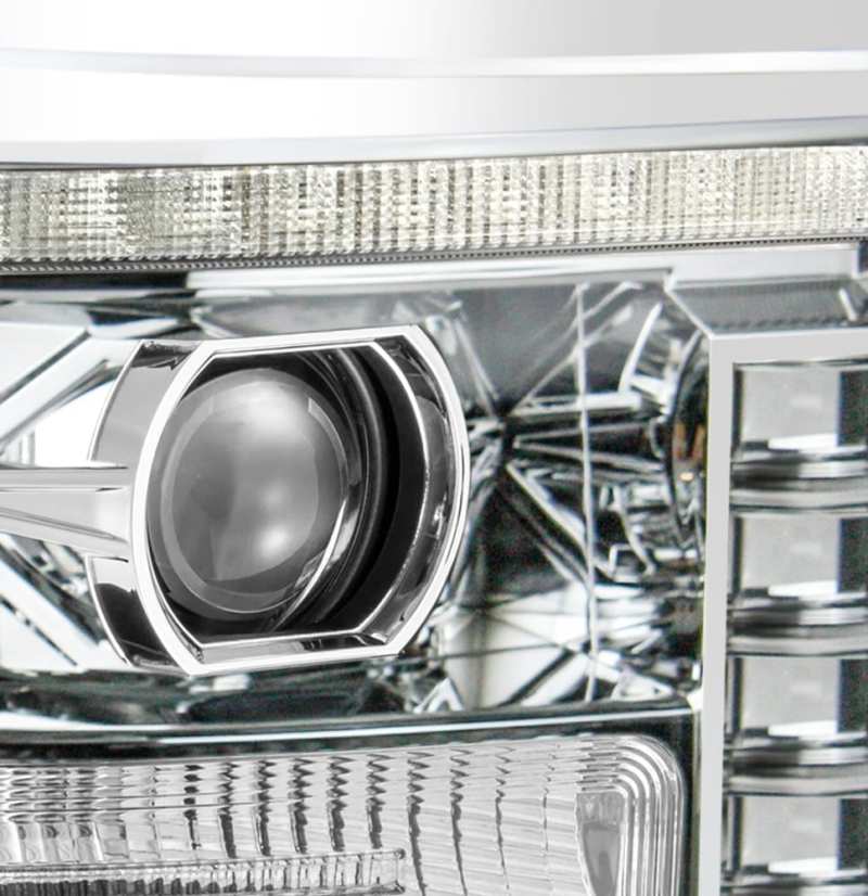 AlphaRex 11-16 Ford F-350 SD LUXX LED Proj Headlights Plank Style Chrm w/Activ Light/Seq Signal/DRL thumbnail 3