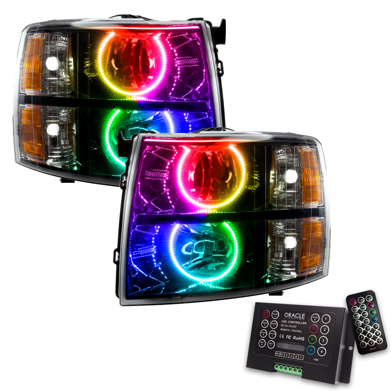 Oracle 07-13 Chevy Silverado SMD HL - Blk - Round Style - ColorSHIFT w/ 2.0 Controller thumbnail 2