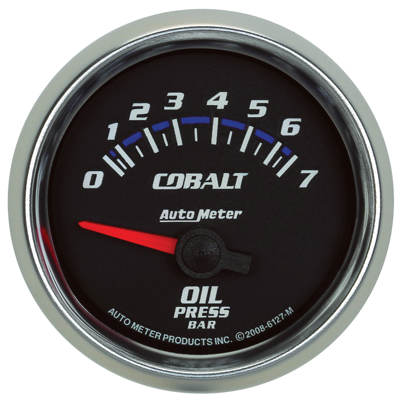 Autometer Cobalt 52mm 0-7 BAR Short Sweep Electric Oil Pressure Gauge thumbnail 4