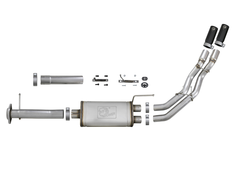 aFe Rebel Series Exht 3in SS Middle Side Exit CB w/ Black Tips 11-14 Ford F150 Ecoboost V6 3.5L (tt) thumbnail 7