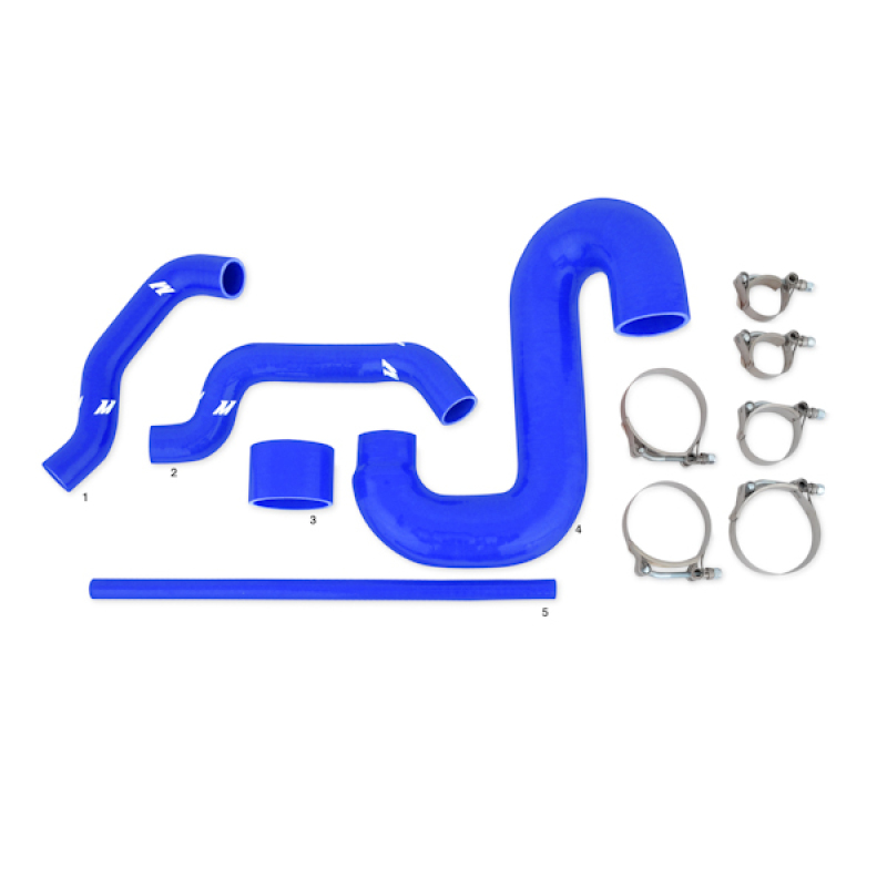 Mishimoto MMTMIC-WRX-01SLBL Top-Mount Intercooler Kit, Silver w/ Blue Pipes, fits Subaru WRX/STI 2002-2007