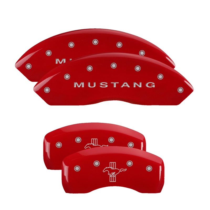 MGP Front set 2 Caliper Covers Engraved Front MGP Red finish silver ch thumbnail 6
