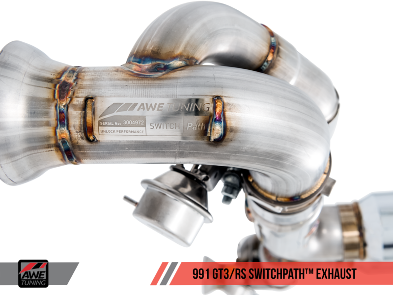 AWE Tuning Porsche 991 GT3 / RS SwitchPath Exhaust - Chrome Silver Tips thumbnail 7