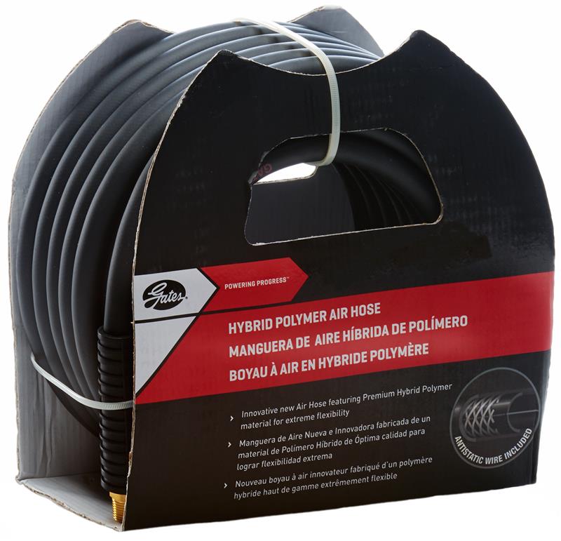 Gates Air Hose (Hybrid) - 300psi 1/4in NPT Male 3/8in I.D. x 19/32in O.D - (25ft Length)
