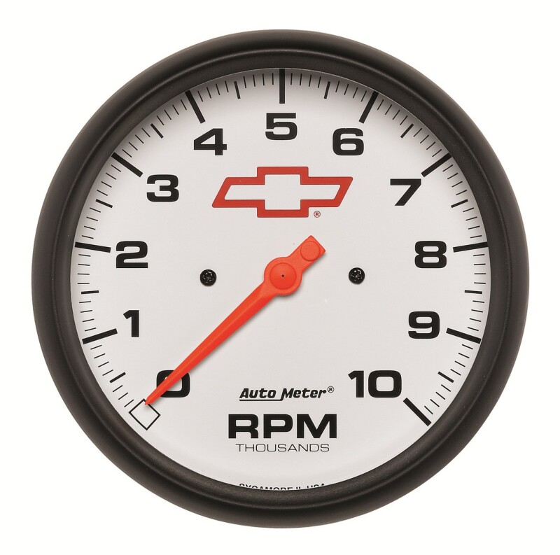 Autometer GM Bowtie White 5in 10000 RPM In-Dash Electronic Tachometer