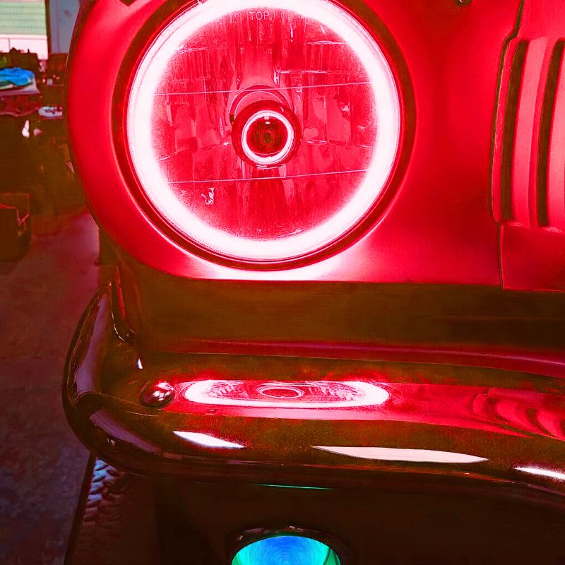 Oracle Pre-Installed Lights 7 IN. Sealed Beam - Red Halo thumbnail 4