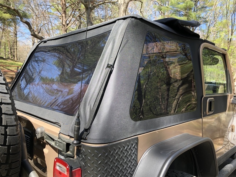 Rampage 18-21 Jeep Wrangler (JL) Unlimited Frameless TrailView Fastback Soft Top Kit - Black Diamond thumbnail 4