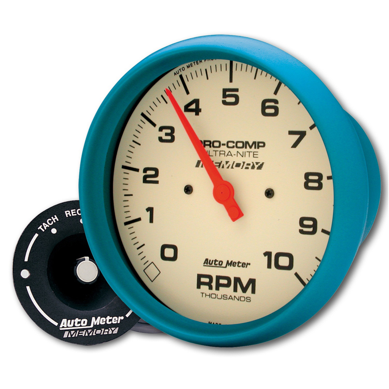 AutoMeter Gauge Tach 5in. 10K RPM In-Dash W/Peak Memory Glow In Dark Ultra-Nite thumbnail 4