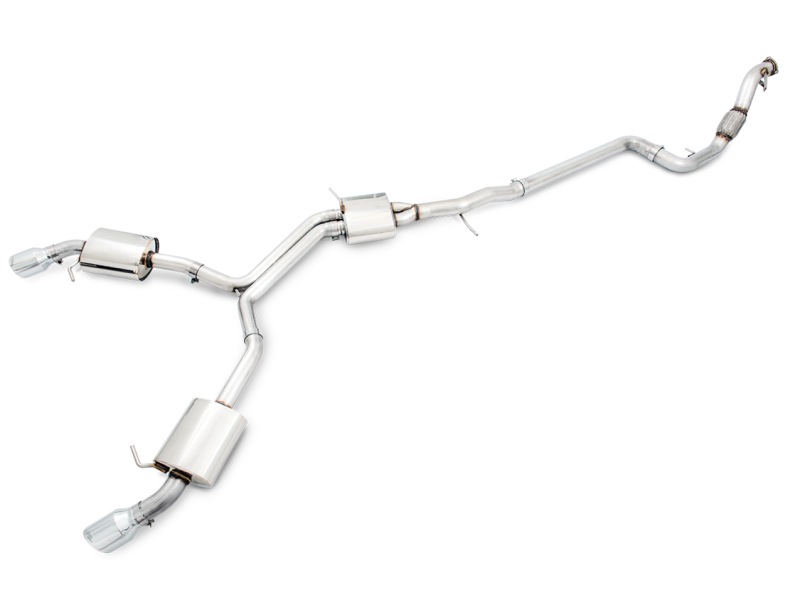 AWE Tuning Audi B9 A4 Touring Edition Exhaust Dual Outlet - Chrome Silver Tips (Includes DP) thumbnail 6