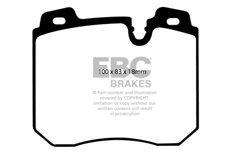 EBC 90-95 BMW 750iL 5.0 (E32) Redstuff Front Brake Pads thumbnail 5