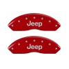 MGP Front set 2 Caliper Covers Engraved Front JEEP Red finish silver ch thumbnail 7