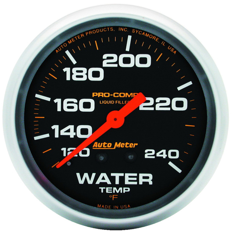Autometer Liquid Filled Mechanical 66.7mm 120-240 deg F Water Temperature Gauge Includes 6in Tubing thumbnail 4