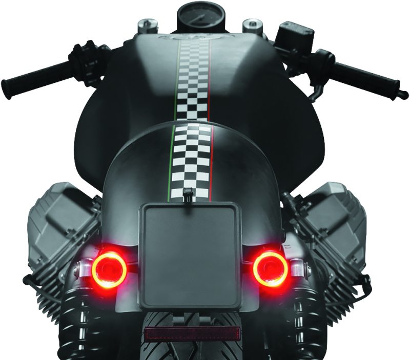 Kuryakyn Kellermann Bullet 1000 Marker Lights 2555 Light, 1000, 1.500 in. Diameter, LED, Red Lens, Amber/Red LED, Diecast, Satin Black, Each thumbnail 3