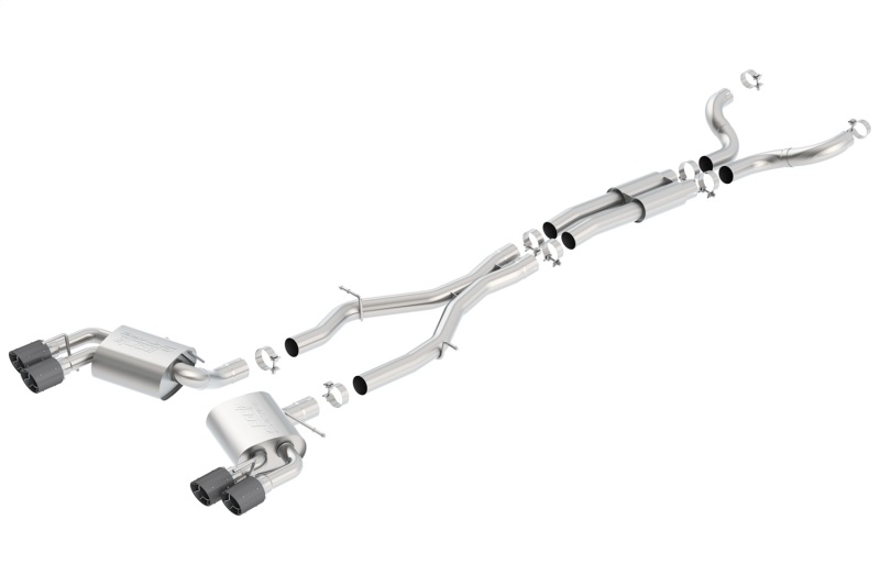 Borla 16-17 Chevy Camaro 6.2L 4in Dual Carbon Fiber Tips Dual Split Exit S-Type Catback Exhaust thumbnail 8