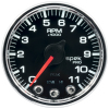 Autometer Spek-Pro Gauge Tach 2 1/16in 11K Rpm W/ Shift Light & Peak Mem Blk/Chrm thumbnail 9