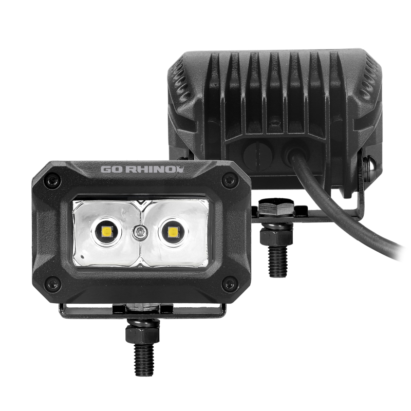Go Rhino Xplor Bright Series Rectangle LED Spot Light Kit (Surface/Thread Stud Mnt) 3x2 - Blk (Pair) thumbnail 4
